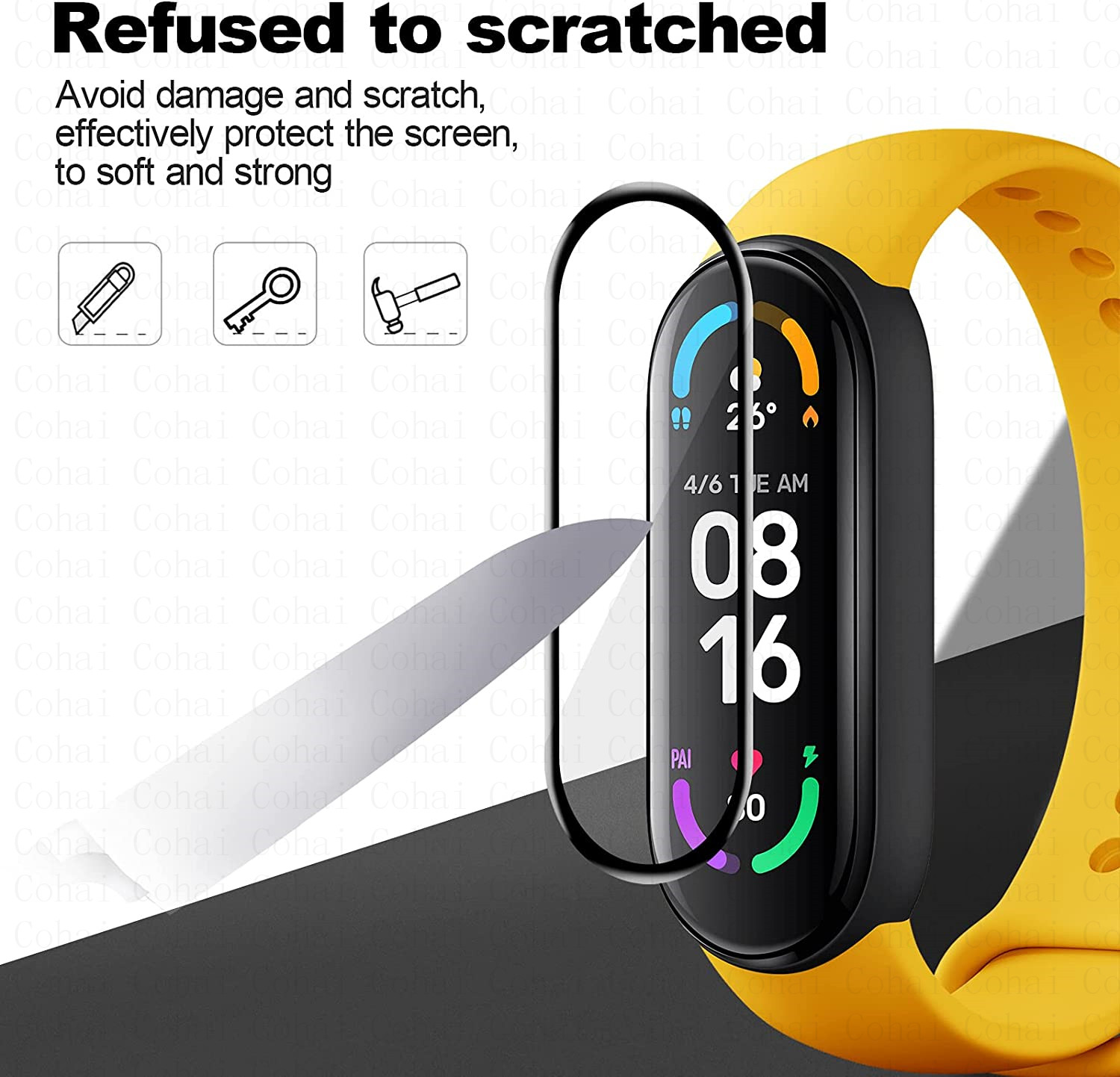 9D Tempered Glass For Xiaomi M - Health Wellness Bracelet ulasan dan harga