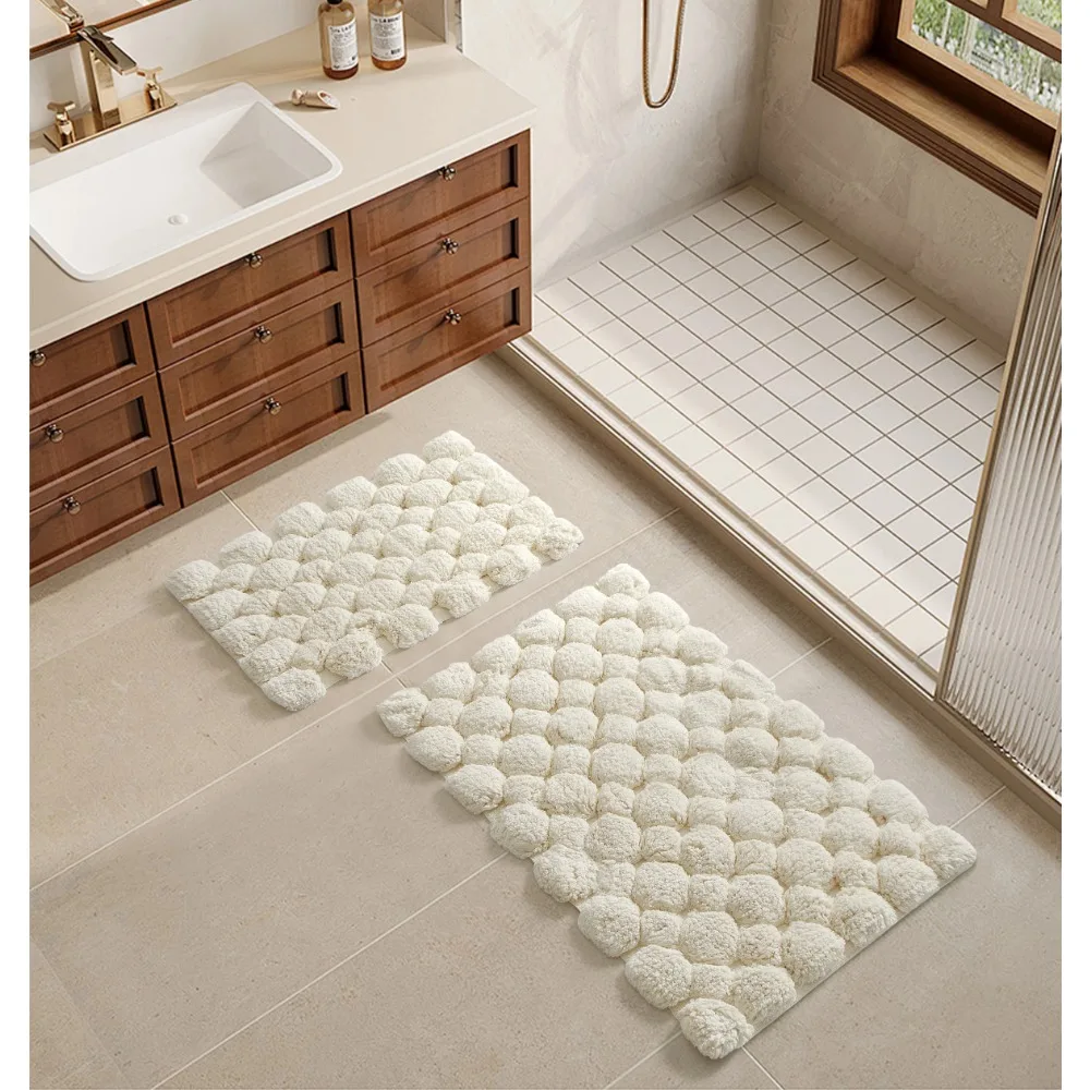Ivory 2-Piece Cotton Bath Rug  - Bamboo Bath Mat ulasan dan harga