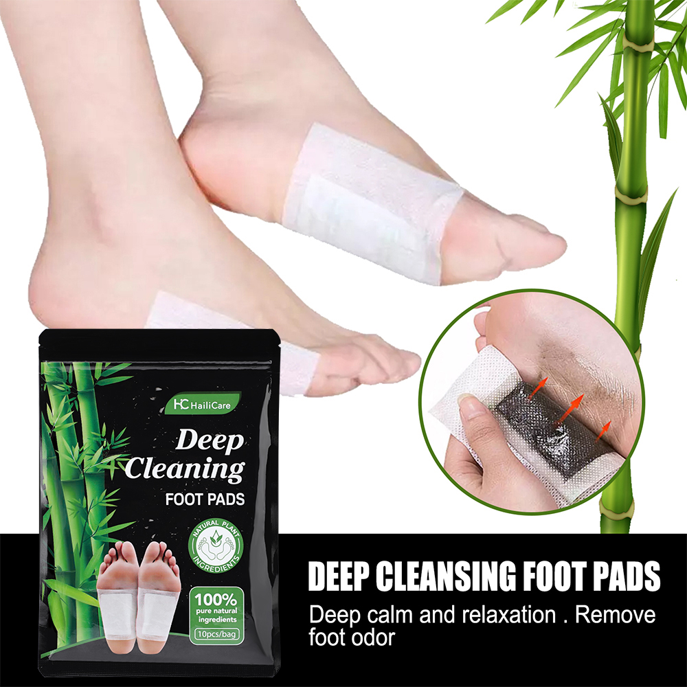 10pcs Mugwort Bamboo Charcoal  - Detox Foot Patch ulasan dan harga