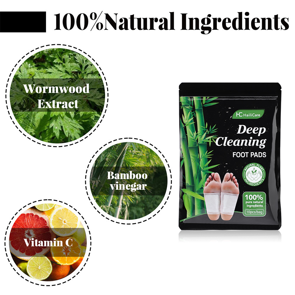 10pcs Mugwort Bamboo Charcoal  - Detox Foot Patch ulasan dan harga