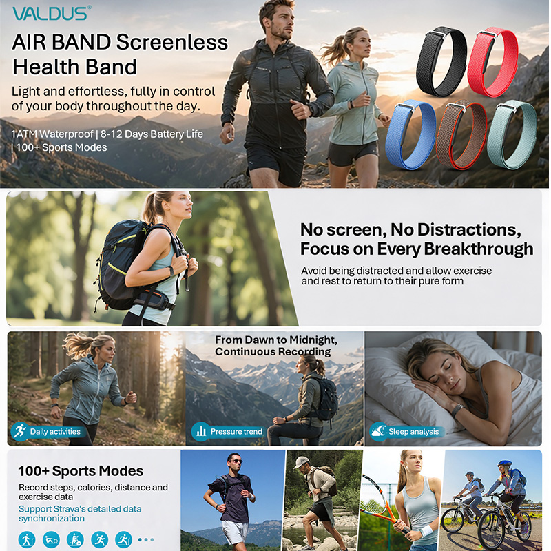 VALDUS Air Band Smart Bracelet - Health Wellness Bracelet ulasan dan harga