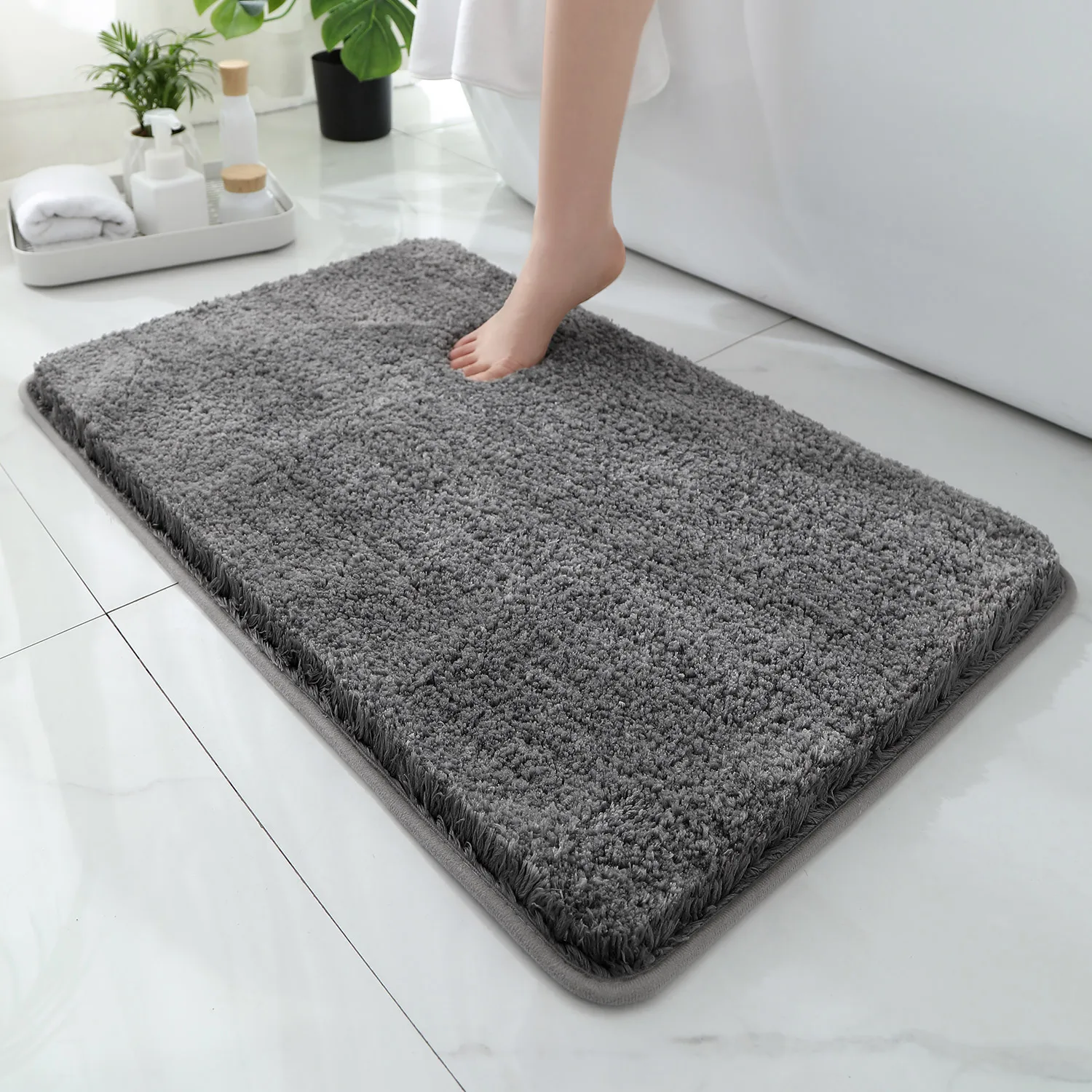 Rounded and thickened bathroom - Bamboo Bath Mat ulasan dan harga