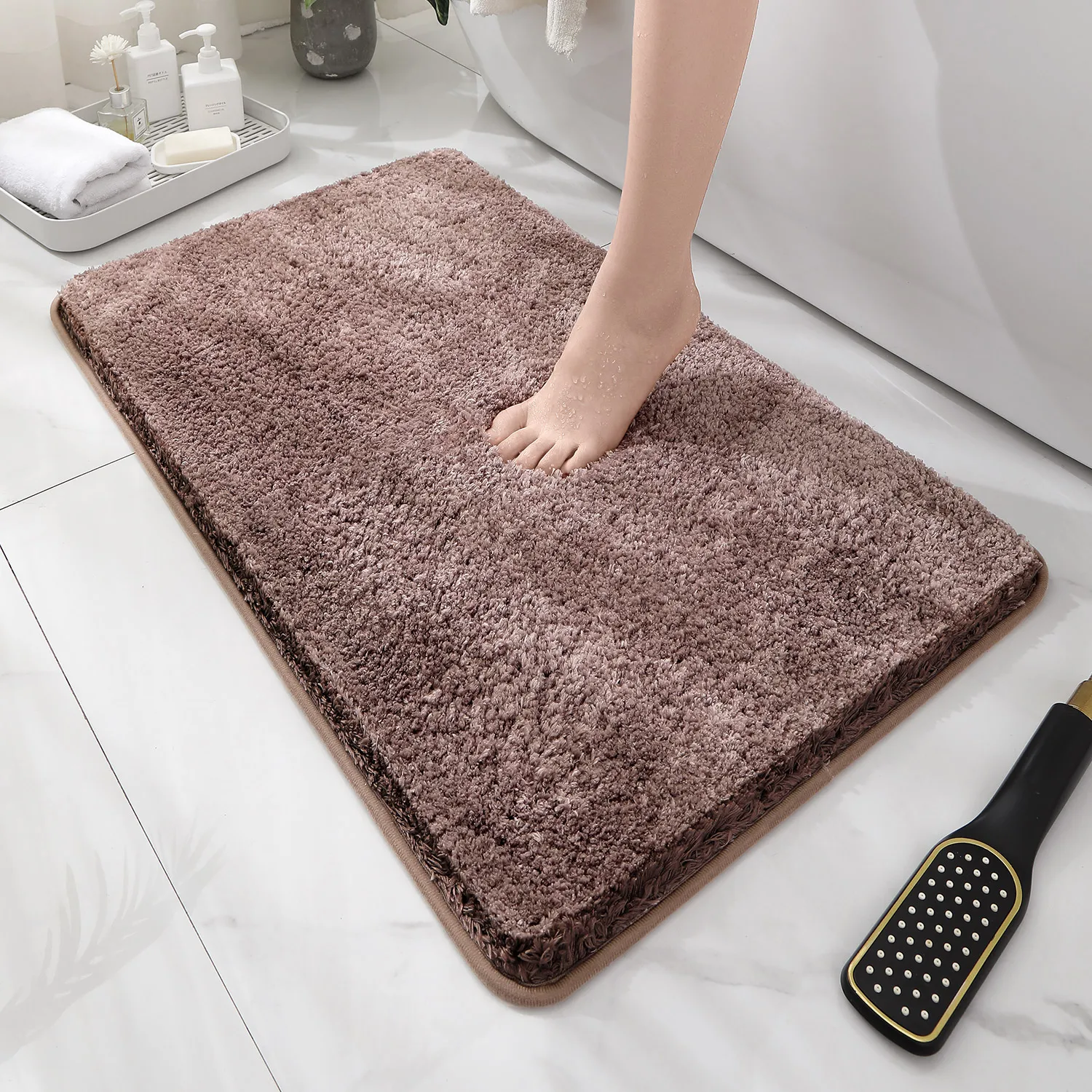 Rounded and thickened bathroom - Bamboo Bath Mat ulasan dan harga