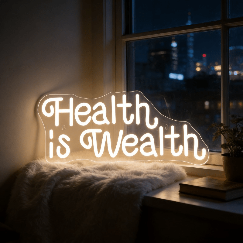 Health is Wealth Neon Sign LED - Health Wellness Lifestyle ulasan dan harga
