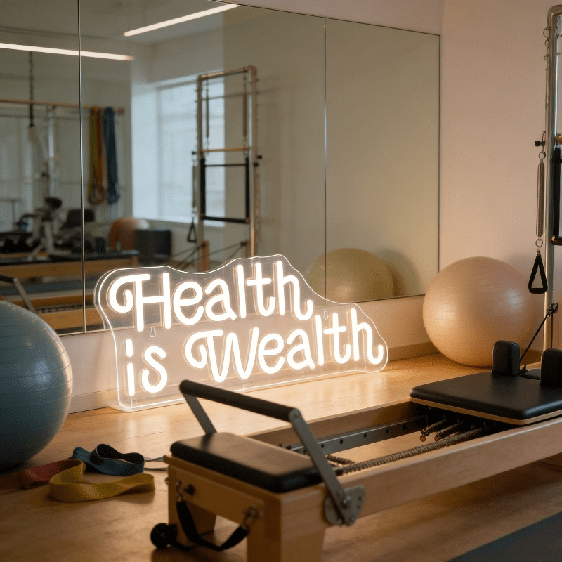 Health is Wealth Neon Sign LED - Health Wellness Lifestyle ulasan dan harga