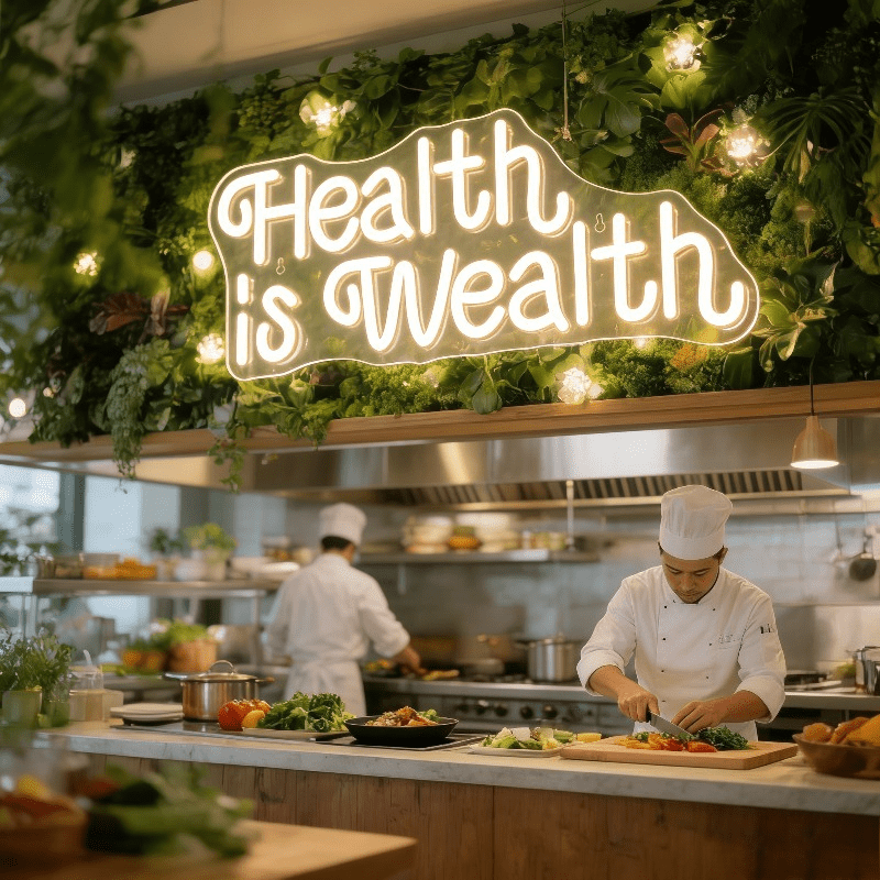 Health is Wealth Neon Sign LED - Health Wellness Lifestyle ulasan dan harga