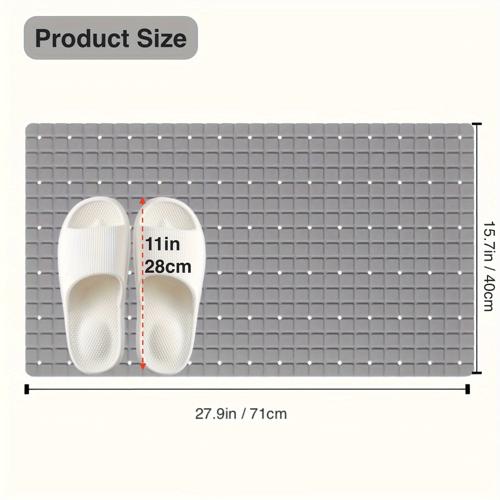 1pc PVC Non-Slip Bath Mat with - Bamboo Bath Mat ulasan dan harga