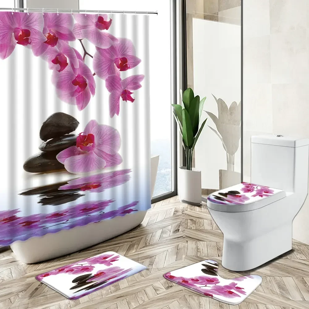 Shower Curtain Orchid Green Ba - Bamboo Bath Mat ulasan dan harga